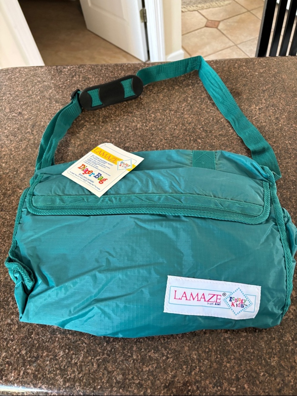 DIPLOMATE Lamaze Teal Diaper Bag-USA
